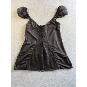 Victoria's Secret whimsigoth satin lace cap sleeve coquette camisole top L